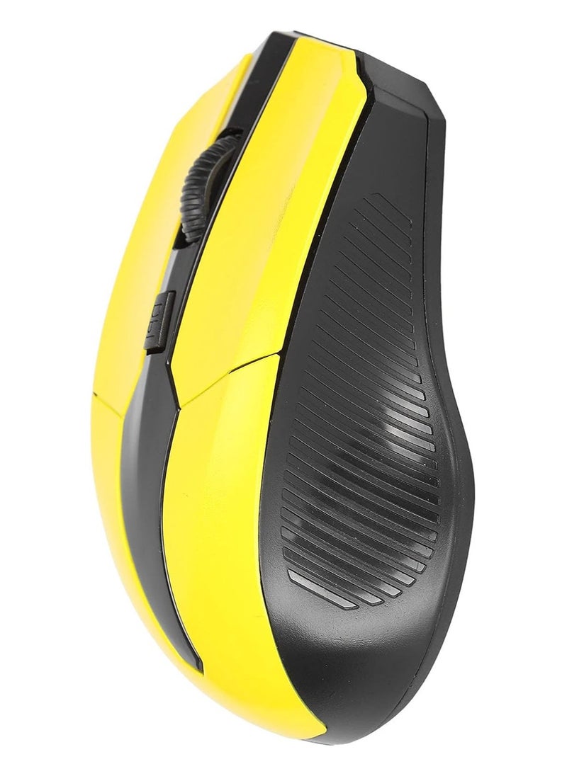Computer Mouse, Smart Mini Receiver Sturdy and Durable Ergonomic Mini Optical Computer Mouse Laptop Mouse for Office for Home (Yellow)