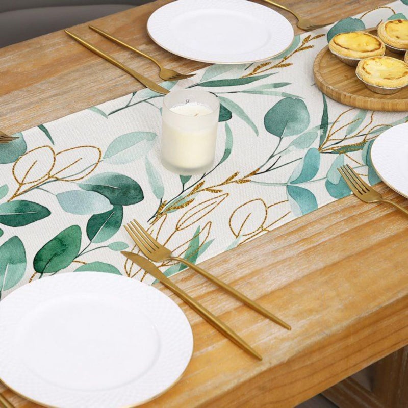 ZCHOMI Spring Light Green Eucalyptus Leaves Table Runner 13x72 Inch Greenery Plant Seasonal Kitchen Dinning Table Decoration for Indoor Outdoor Home Party DÃ©cor - Image 4