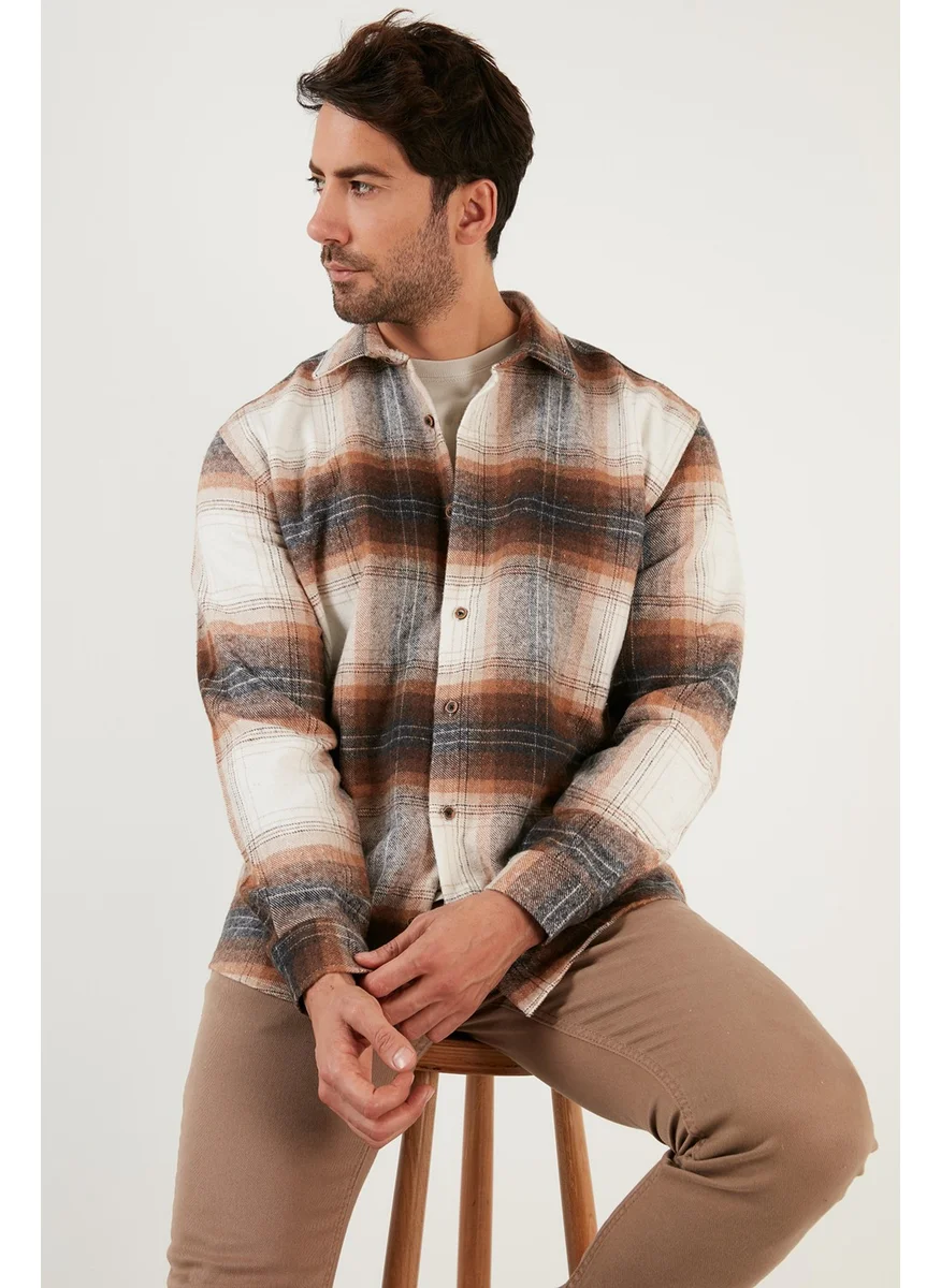 Buratti Regular Fit Plaid Patterned Cotton Lumberjack Shirt Men's Shirt 5896602