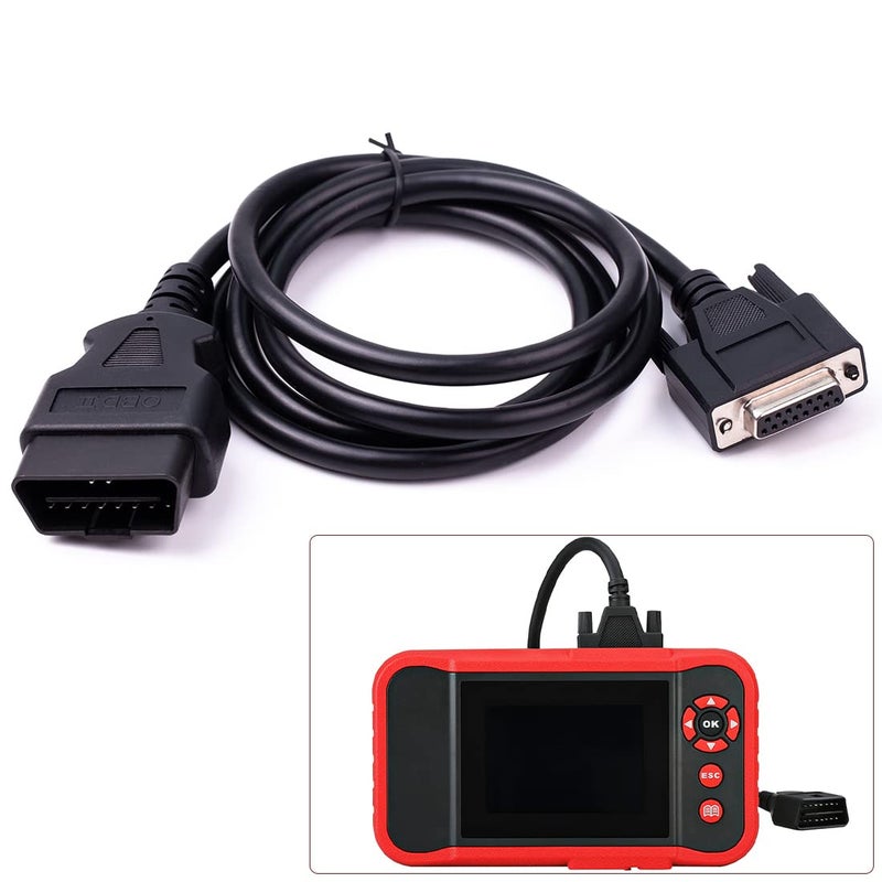 Original Main Cable Replacement OBDII OBD2 Fit for Launch X431 CRP129 CRP123 Creader VII Creader VIII Diagnostic Extender Connector Cable Scanner Code Readers Scan Tools Accessories 16 Pin Black