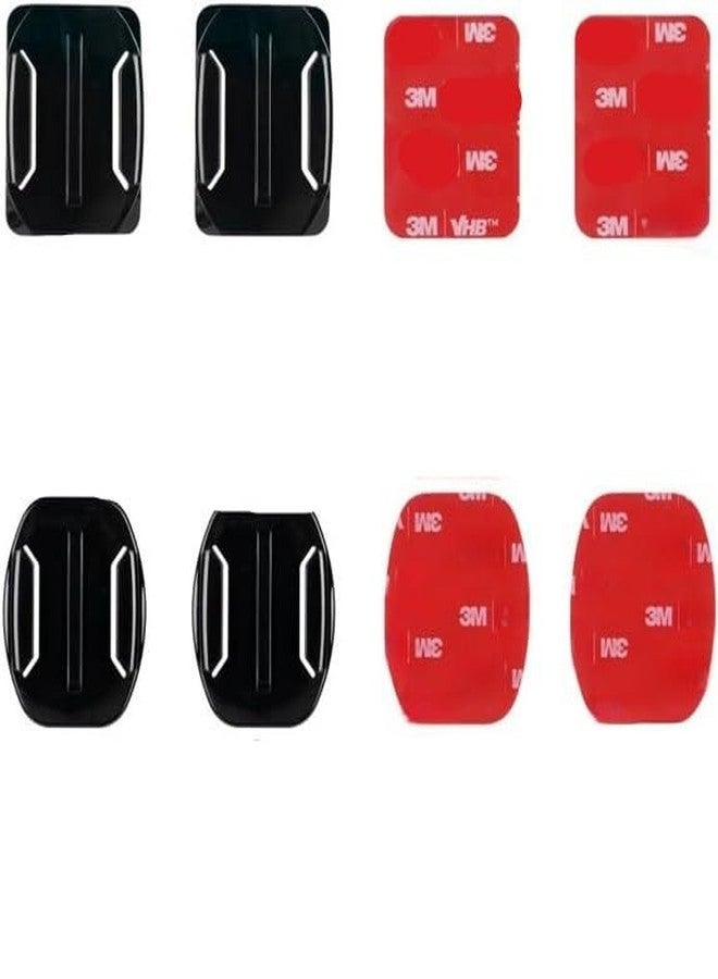 SHOPEE Helmet Adhesive Sticky Mounts, Flat + Curved 3M Adhesive Mounts Compatible with Hero 13/12/11/10/9/8/7/6/5 AKASO Campark Osmo Action 4/3 and Other Action Cameras (4 Pack) - Image 2