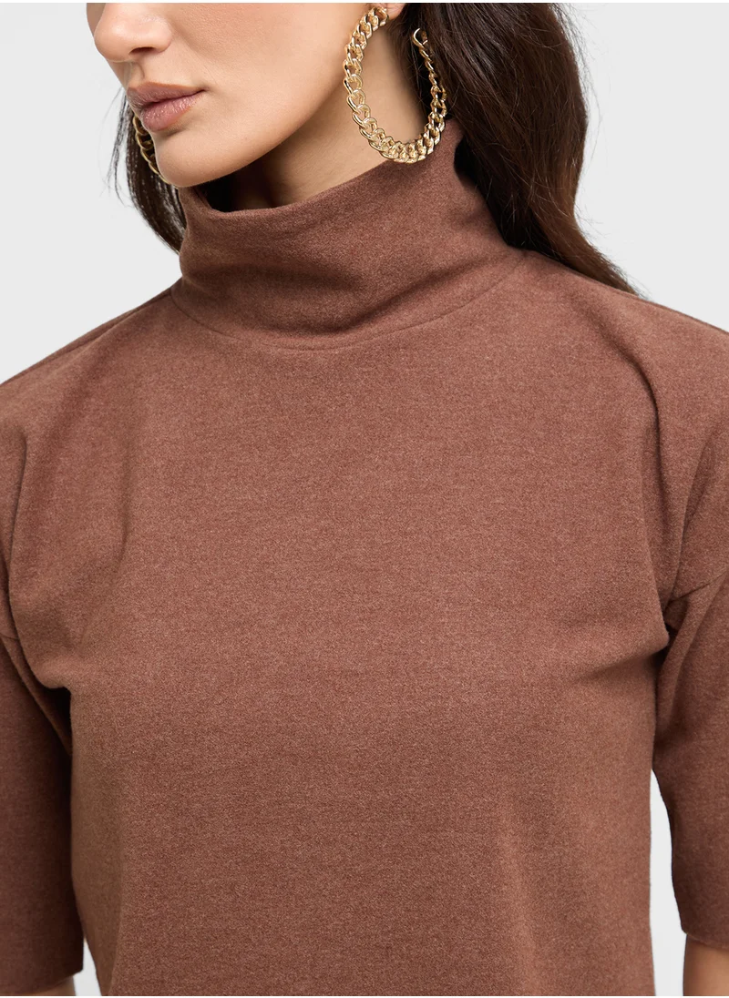 NOISY MAY Alisa Fleece Short Sleeve Sweatshirt