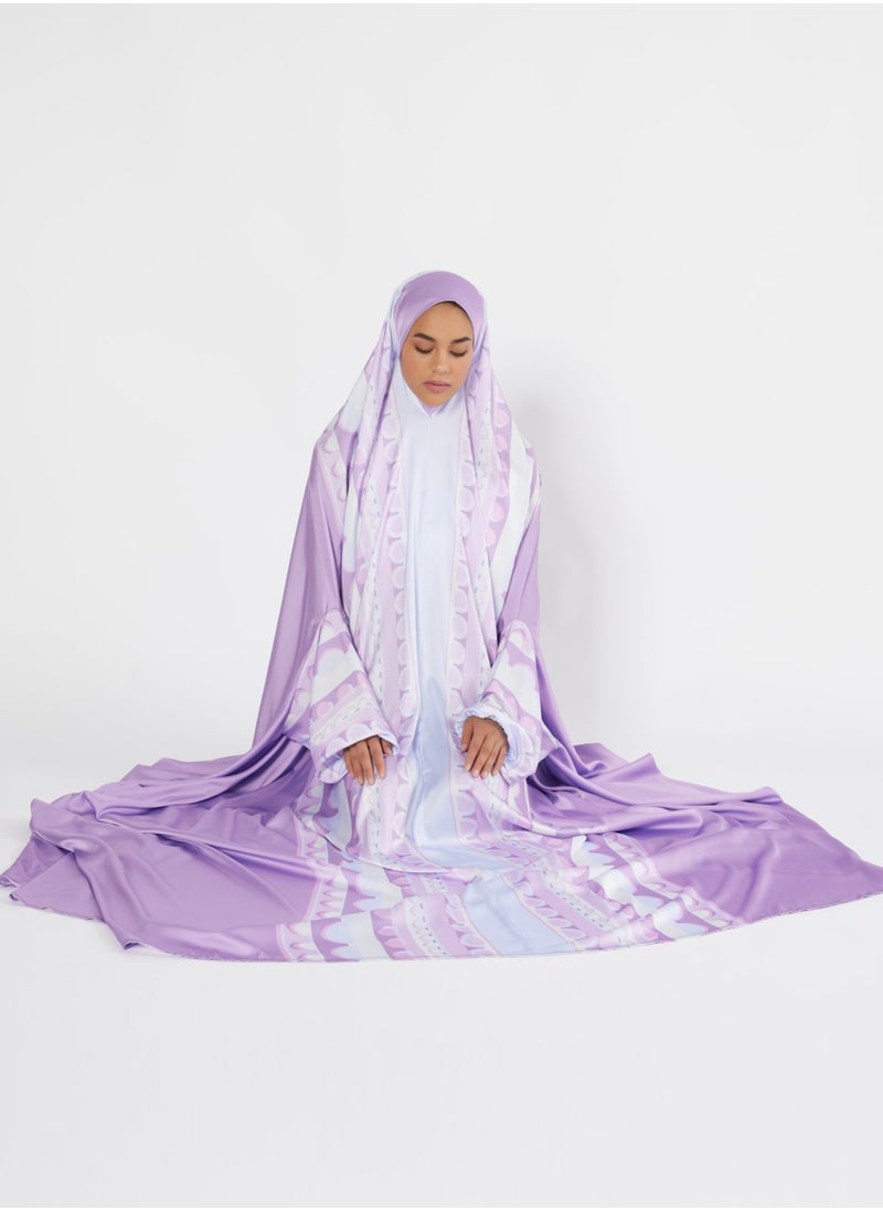صبر - فستان صلاة بغداد من الساتان الأرجواني مع حقيبة سفرc - Image 1