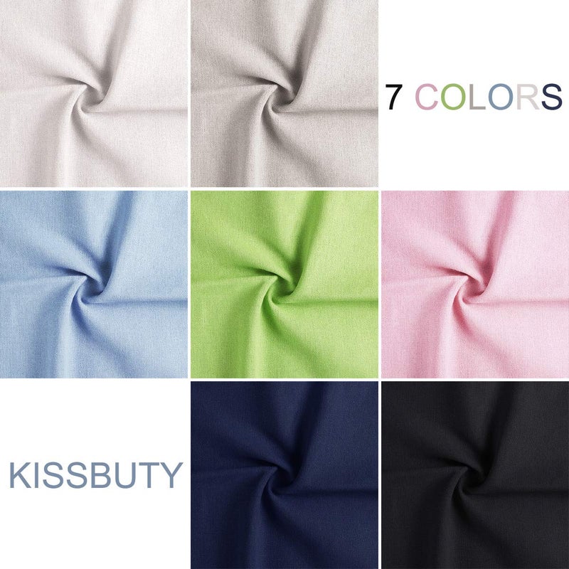 Kissbuty Linen Needlework Fabric, Kissbuty 7 Colors Linen Fabric Cloth for Garment Craft Flower Pot Decoration Embroidery Cross Stitch Cloth, 19.6 by 19.6 Inch (7 Colors) - Image 4