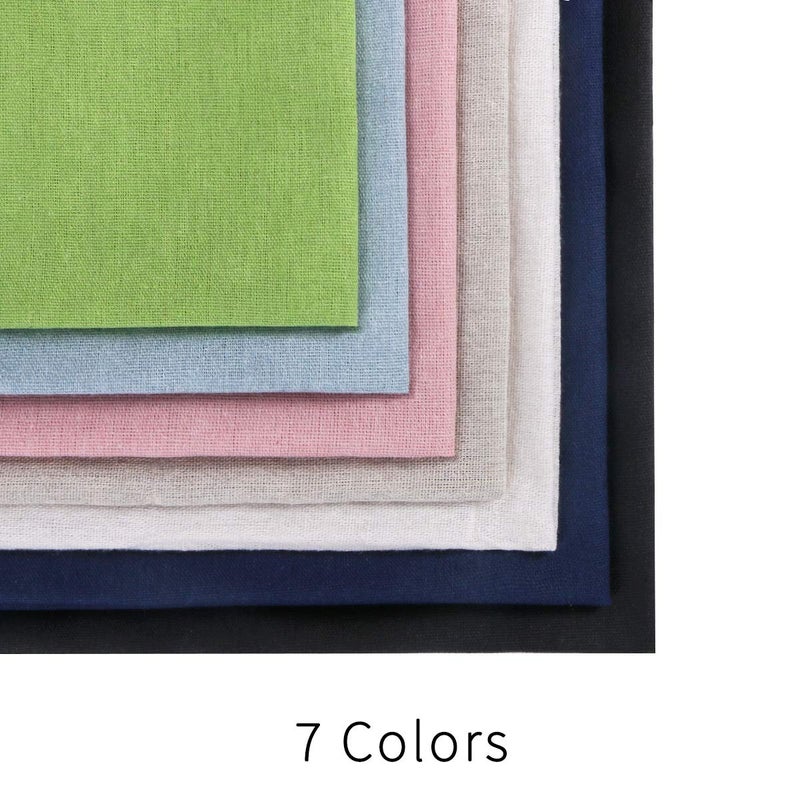 Kissbuty Linen Needlework Fabric, Kissbuty 7 Colors Linen Fabric Cloth for Garment Craft Flower Pot Decoration Embroidery Cross Stitch Cloth, 19.6 by 19.6 Inch (7 Colors) - Image 2