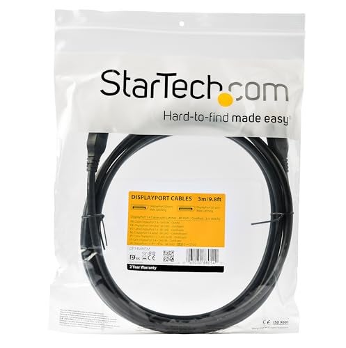 StarTech.com 10ft (3m) VESA Certified DisplayPort 1.4 Cable, 8K 60Hz HBR3 HDR, UHD DisplayPort Monitor Cord, Ultra HD 4K 120Hz DP 1.4 Video Cable M/M DP Connector - Image 4
