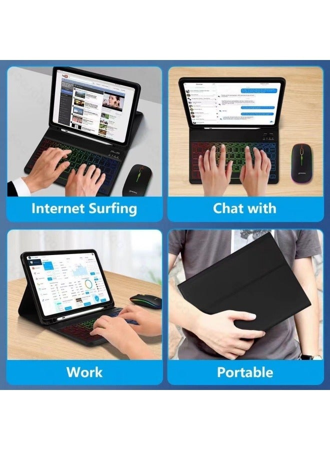 general Suitable for Samsung Tab A9 Plus 11-inch (SM-X210/216/218) Bluetooth keyboard RGB gradient backlit keyboard protective cover - Image 4