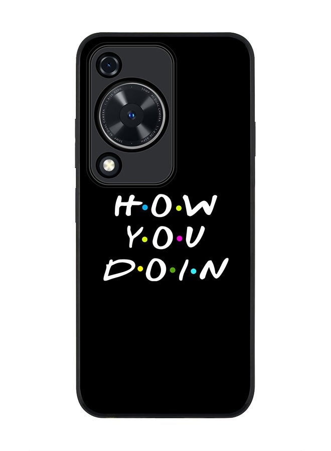 Stylizedd Rugged Black edge case for Huawei nova Y72 / Huawei Enjoy 70 4G, Slim fit Soft Case Flexible Rubber Edges Anti Drop TPU Gel Thin Cover -  How you doin - Image 1