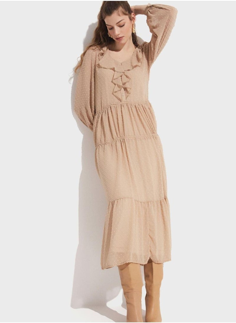 جون فستان شبكي بطبقات - Image 1