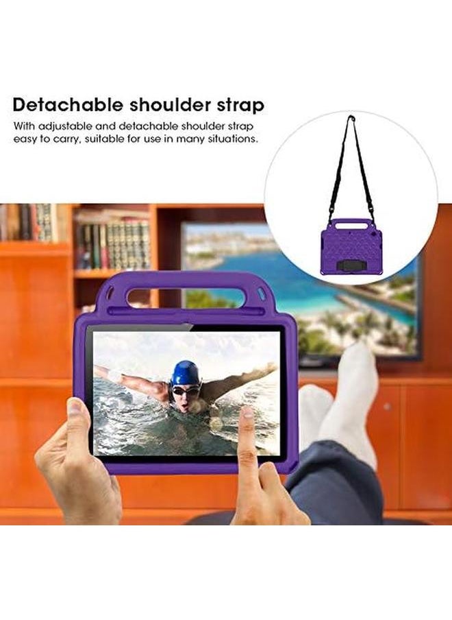 Tablet Case For Huawei Mediapad T3 Honor 2 Eva Shockproof Protective Cover Kids Case For 9.6In Tablet With Detachable Shoulder Strap Non‑Slip Handle And Foldable Stand(Pueple)