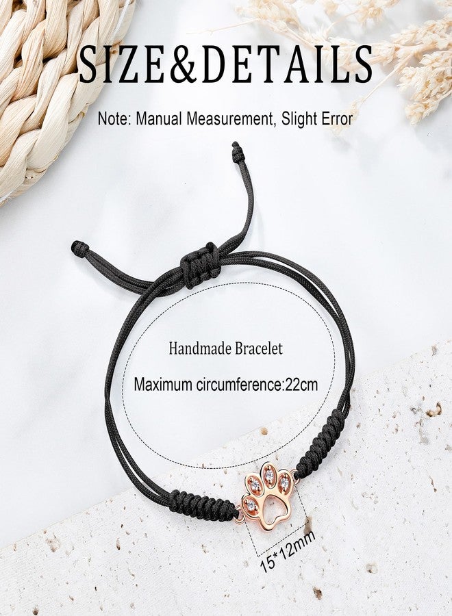JENDEAR SHINE Dog Paw Bracelet for Women, Hand Braided Rope and Cute Paw Prints Charm Bracelet, Bracelet Gifts for Dog Lovers - Image 5