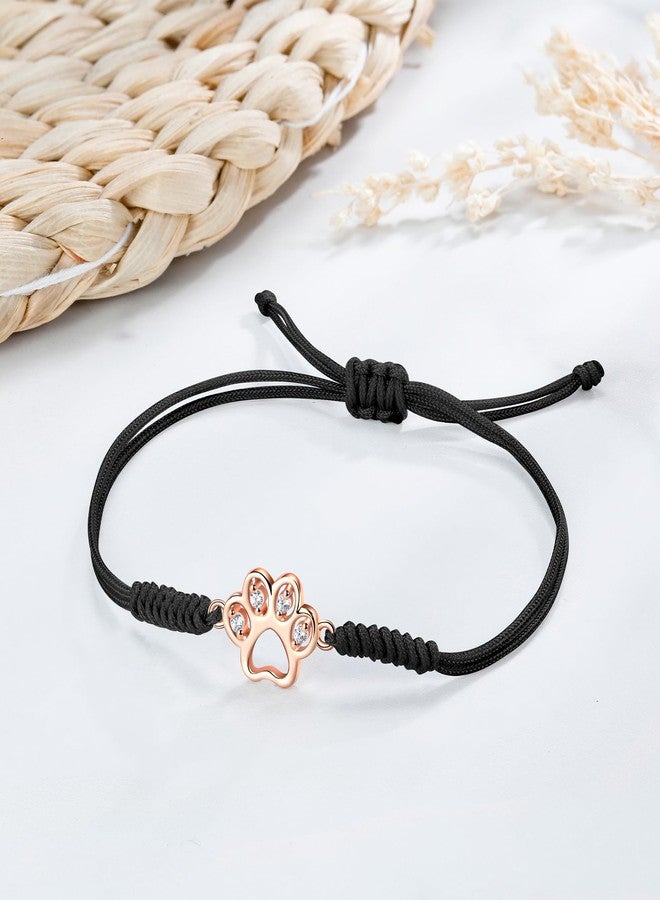 JENDEAR SHINE Dog Paw Bracelet for Women, Hand Braided Rope and Cute Paw Prints Charm Bracelet, Bracelet Gifts for Dog Lovers - Image 4