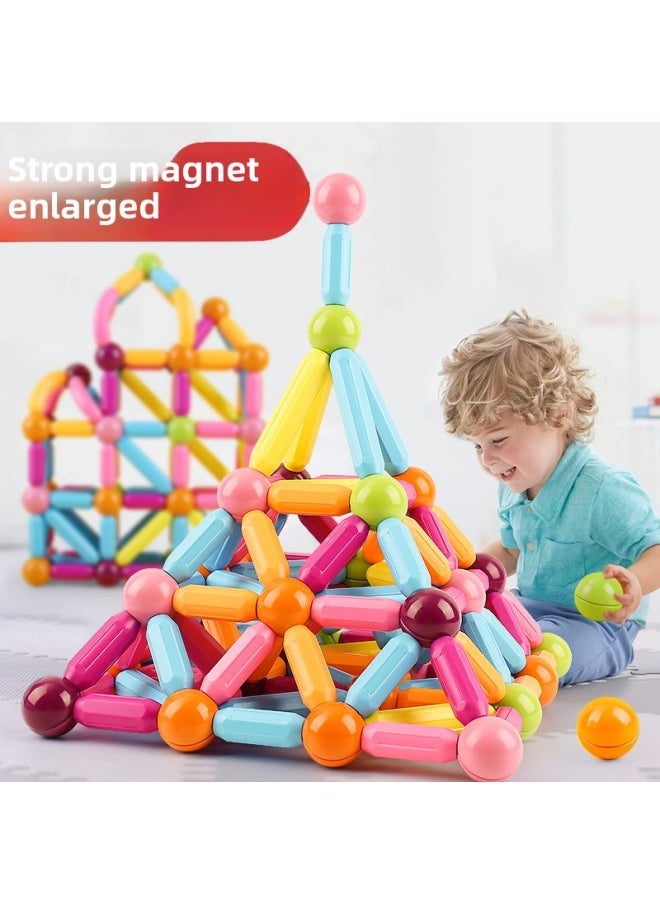 Children's Educational Assembled Toys Creative Magnetic Stick Suit Magnetic Building Blocks 4-year-old Boy Baby Early Education Toys G-Color:60 Suit + Storage Bag (middle-level Assembly)  - Image 2