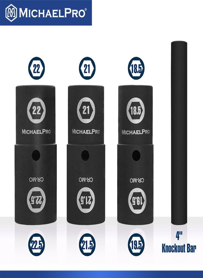 MichaelPro طقم مقابس صواميل عروة من MichaelPro، مكون من 4 قطع، بقطر نصف بوصة، وجدار رفيع، ومضاد للصدمات، مصنوع من فولاذ الكروم الموليبدينوم للاستخدام مدى الحياة، مع قضيب قابل للفك | MP005042 - Image 2