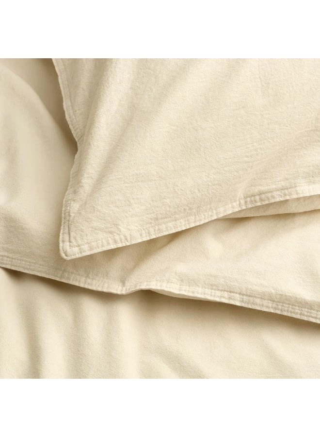 ڈیویٹ کور اور تکیے کا قدرتی 150x200/50x80 سینٹی میٹر - Image 3