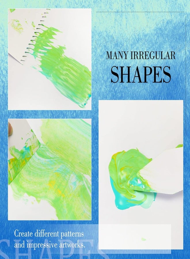 Potchen 30 Pcs Acrylic Pouring Swipe Painting Tools Supplies Acrylic Pouring Tools Supplies Brush Paint Scrapers 25 Pcs Paint Swipe Accessories and 5 Pcs Paint Brush Technique - Image 5