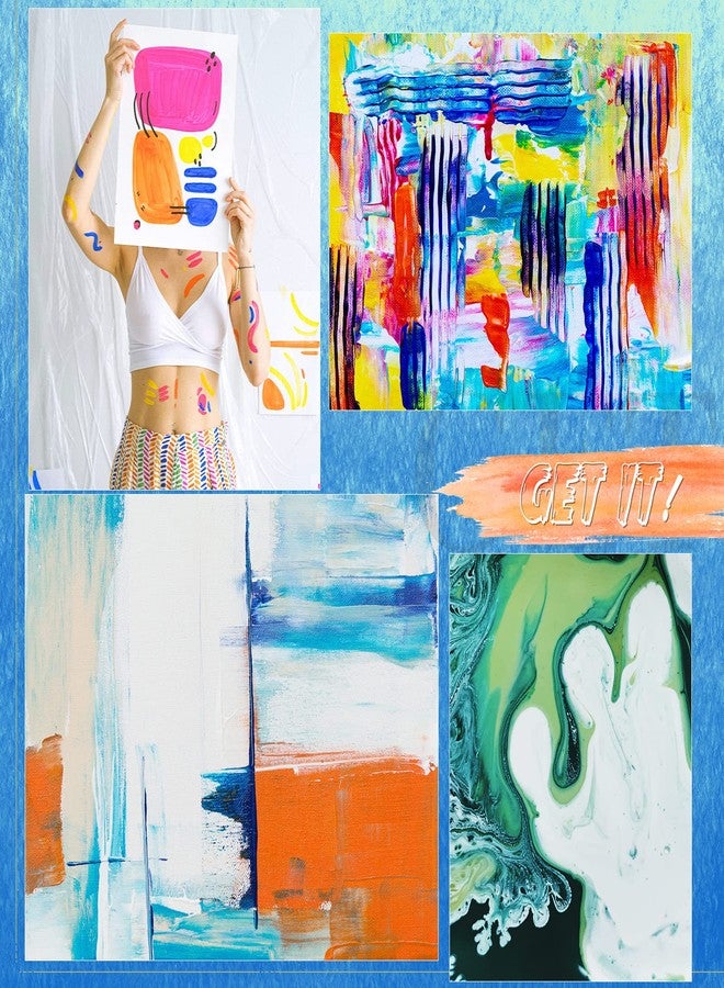 Potchen 30 Pcs Acrylic Pouring Swipe Painting Tools Supplies Acrylic Pouring Tools Supplies Brush Paint Scrapers 25 Pcs Paint Swipe Accessories and 5 Pcs Paint Brush Technique - Image 4