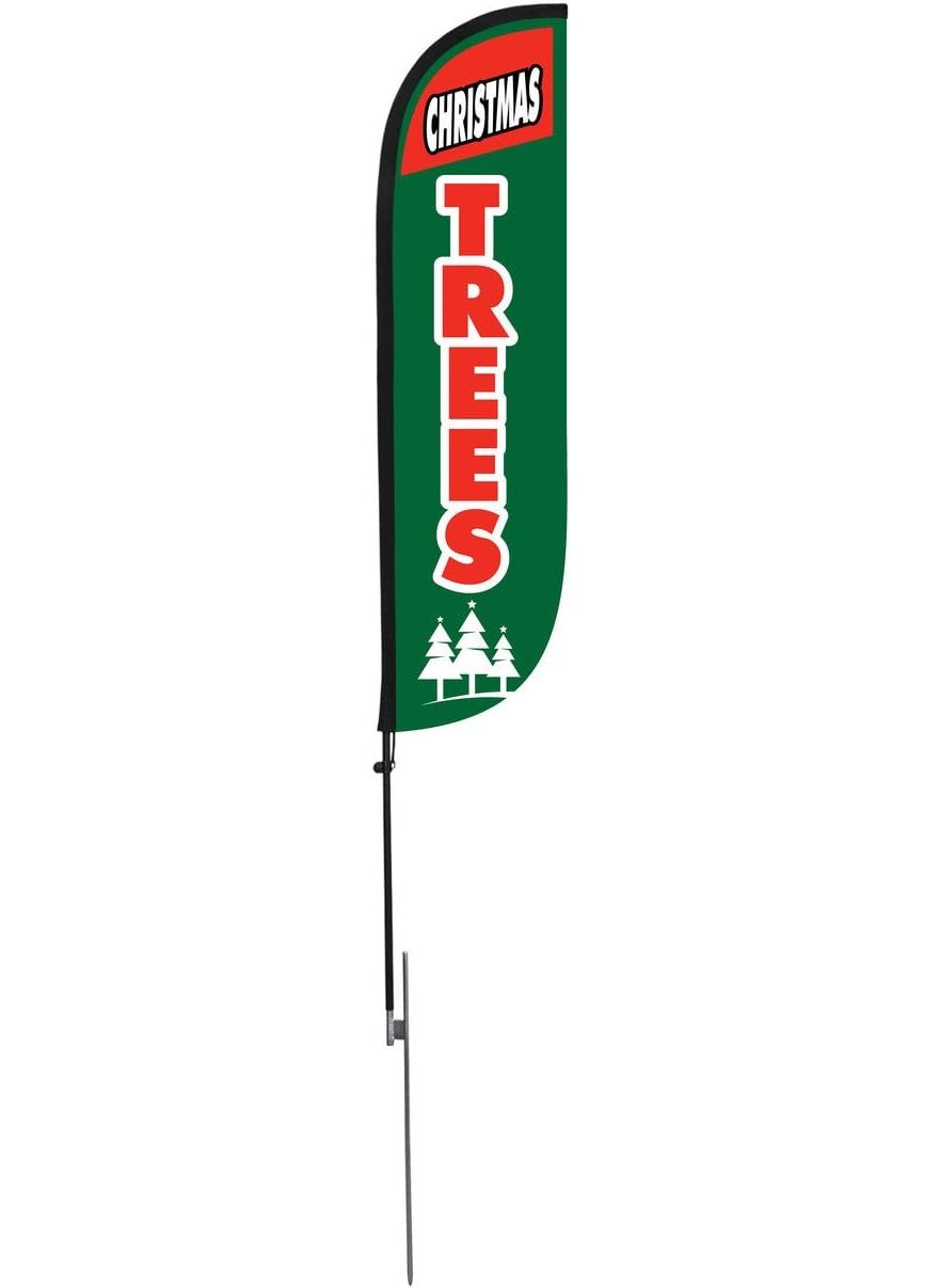 LookOurWay LookOurWay Christmas Trees Feather Flag Complete Set with Poles  Ground Spike 5Feet  - Image 4
