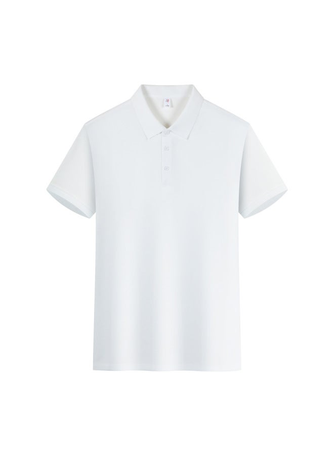 Summer New Style High-imitation Cotton Solid Color Turn-down Collar Polo Shirt Summer Workwear T-shirt Custom Logo Group Uniform Couple