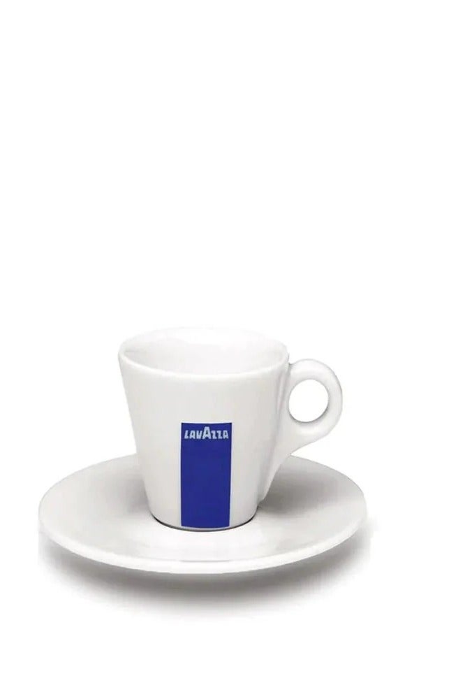 Lavazza Ceramic Espresso Cup & Saucer, Blue Classic