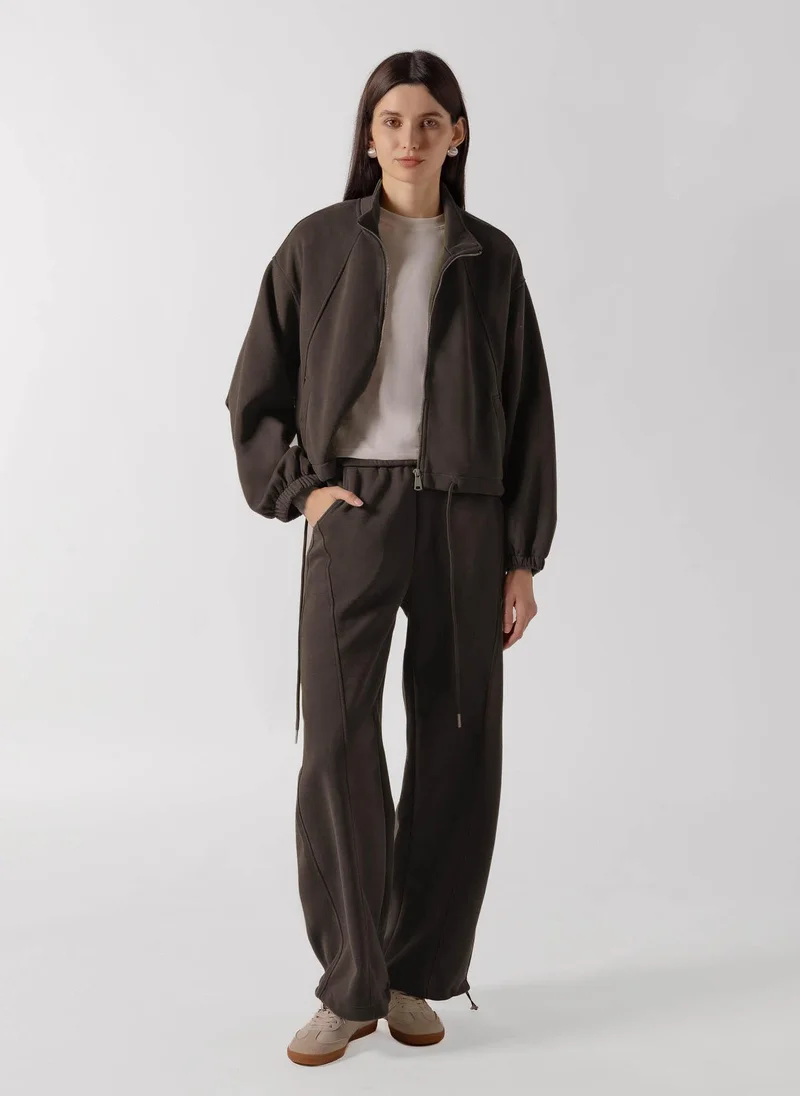 PANELED ZIP-UP JACKET SET