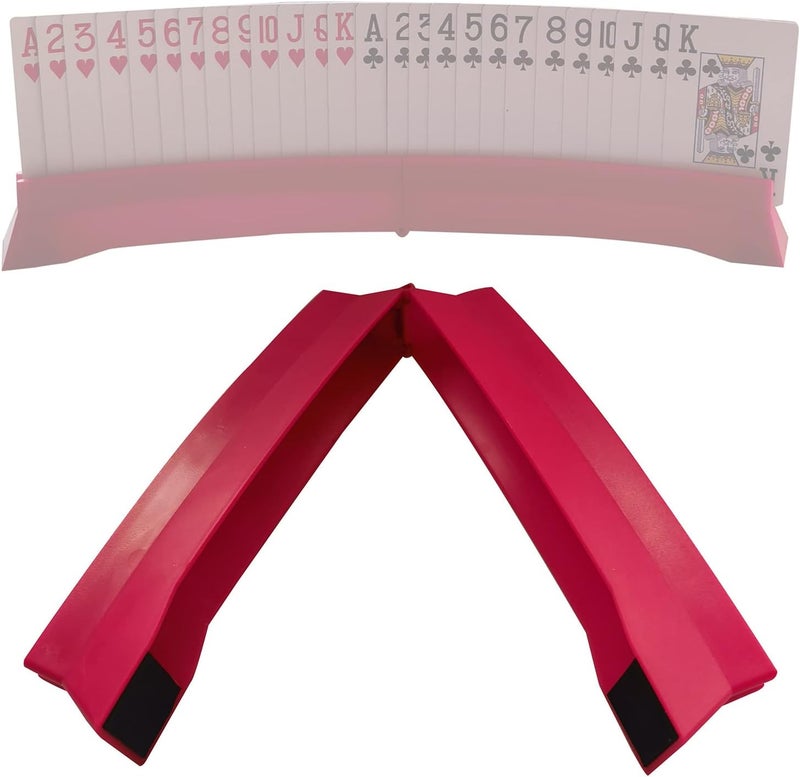 klarako Card Holders Hands Curved Playing Card Game Rack for The Disabled Card Games Poker Parties Playing Card Decks Entertainment Helper , Red - Image 5