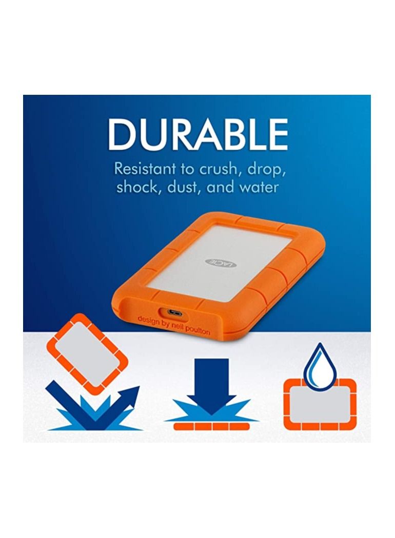 لاسي LaCie STFR5000800 5TB Rugged Mini USB 3.1 USB-C + USB 3.0 Portable 2.5 Inch Shock Drop and Crush Resistant External Hard Drive for PC and Mac - Image 2
