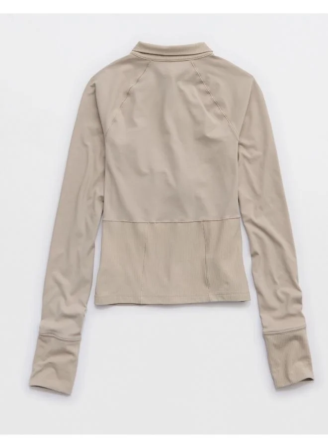 Aerie OFFLINE By Aerie Real Me Long Sleeve Mock Neck Full Zip
