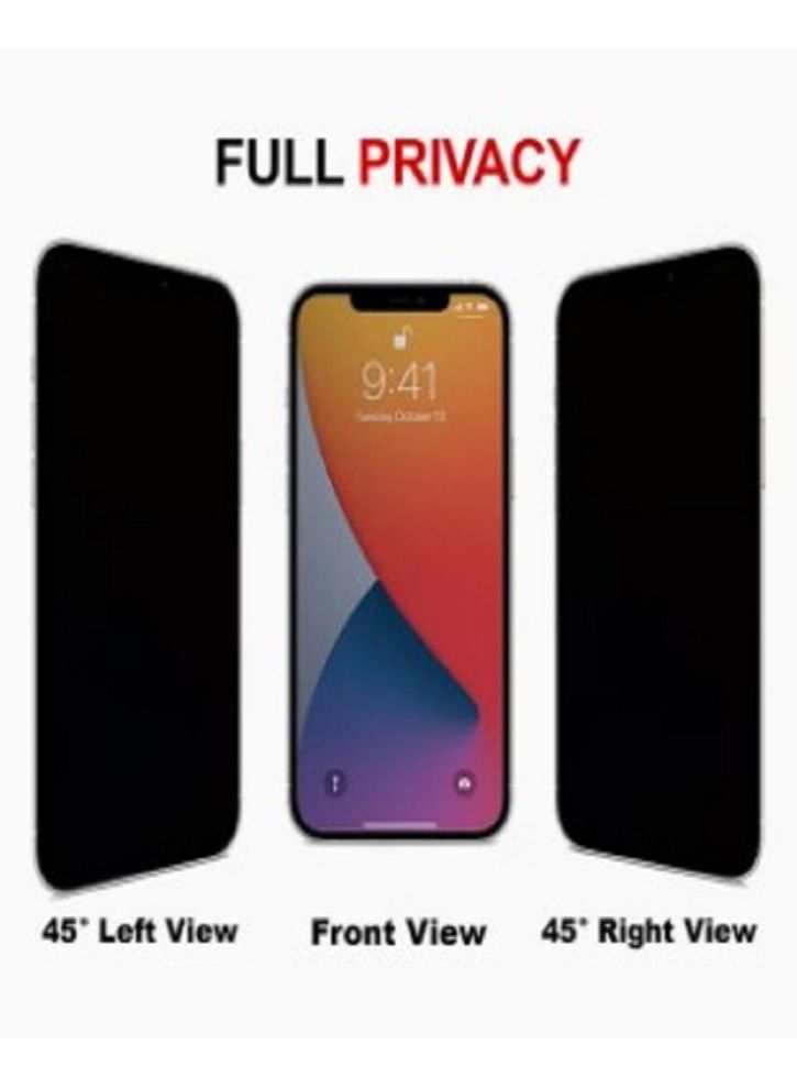 لاصقة حماية للشاشة للحفاظ على الخصوصية مضادة للتجسس من الزجاج المقوى لهاتف أبل آيفون 12 برو ماكس أسود - Image 2