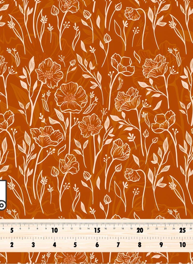 فيلاتو Ø¬Ù„Ø§Ø¨ÙŠØ© Ù…Ø®ÙˆÙŠØ± Ù…Ù† Ù‚Ù…Ø§Ø´ Ø­Ø±ÙŠØ± Ø§Ù„Ù„ÙŠÙ„ Ø¹Ø±Ø§Ù…ÙŠ Ø¨Ø§Ù„ÙŠØ§Ø±Ø¯Ø© Ø¨Ø±ØªÙ‚Ø§Ù„ÙŠ Ù…Ø­Ø±ÙˆÙ‚ Ø¨Ù†Ù‚Ø´Ø© Ø²Ù‡ÙˆØ±ØŒ Ø®ÙŠØ§Ø·Ø© 58 Ø¨ÙˆØµØ© Ø¹Ø±Ø¶ - Image 4