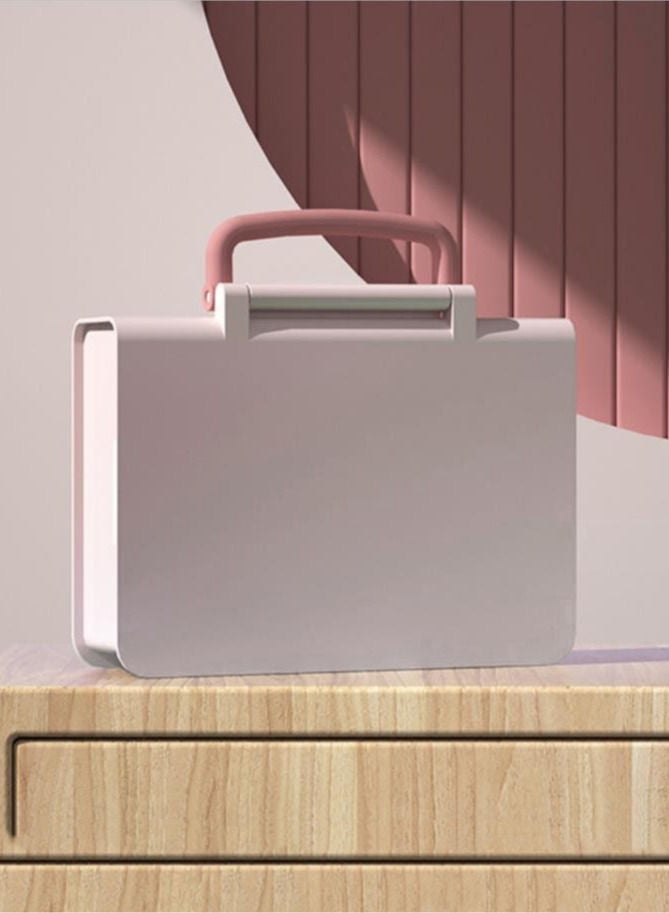 XiuWoo 3 Compartment Fresh Keeping Bento Box Set Meal Microwave Heating Sealed Leak Proof Lunch Box-Pink  - Image 4