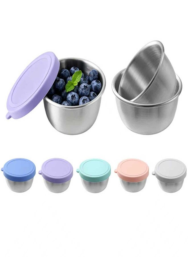 Emptycolor 6 Pack Salad Dressing Container with Lids, Reusable Sauce Containers for Lunch Box, Leakproof Stainless Steel Leakproof Small Condiment Cups, Mini Dressing & Dip Containers To Go - Image 2