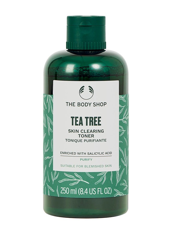 THE BODY SHOP Tea Tree Skin Clearing Toner with Salicylic Acid & Tea Tree Oil | Mattifies Skin, Reduces Blemishes, Removes Grime, Gently Exfoliates Dead Skin | Vegan, Dermatologically Tested, Suitable for Blemish-Prone Skin, 250ml - Image 1