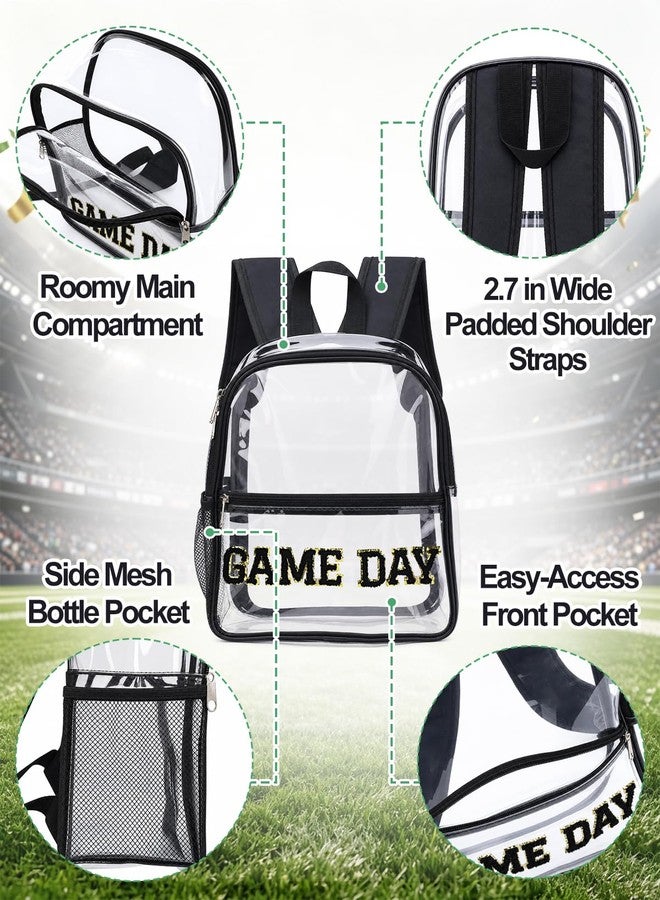 PAMASE Game Day Stadium Approved Clear Backpack - 11"L x 5"W x 12"H Small Clear Bag for Women, with Water Bottle Holder/Front Pocket, Concert Bag for 2026 Soccer Baseball Fans, Festivals, Work, Travel - Image 5