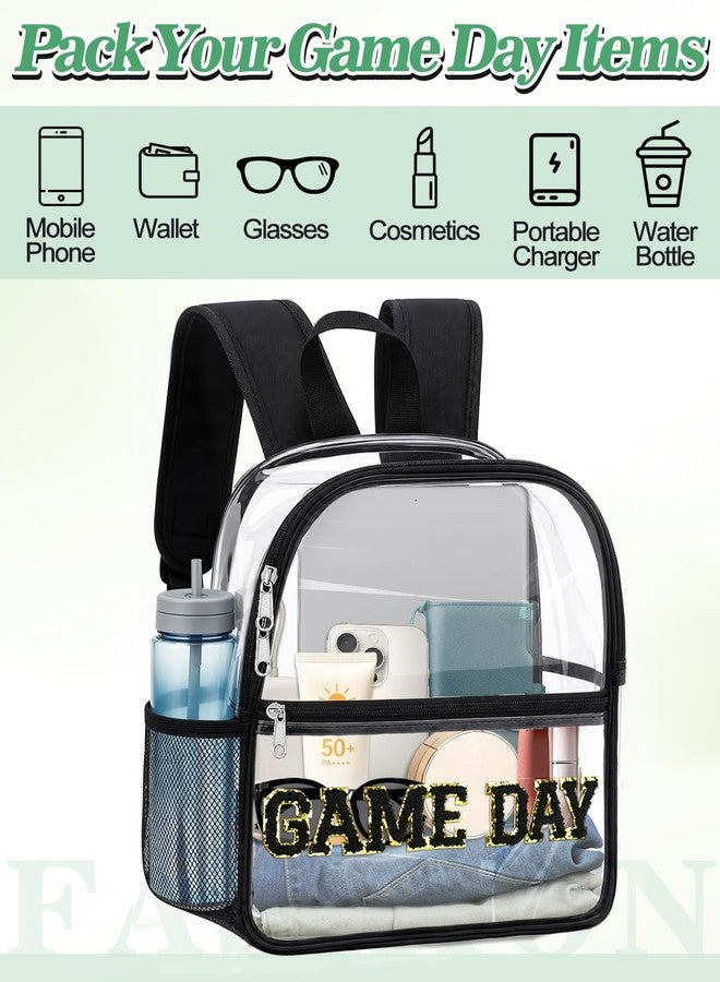 PAMASE Game Day Stadium Approved Clear Backpack - 11"L x 5"W x 12"H Small Clear Bag for Women, with Water Bottle Holder/Front Pocket, Concert Bag for 2026 Soccer Baseball Fans, Festivals, Work, Travel - Image 4