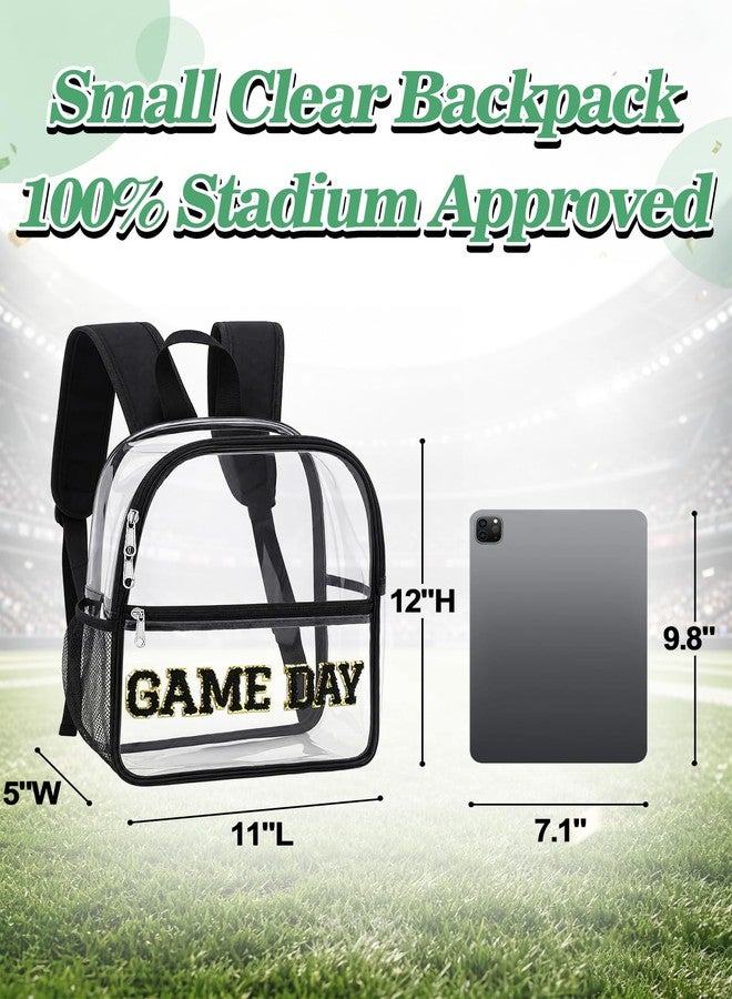 PAMASE Game Day Stadium Approved Clear Backpack - 11"L x 5"W x 12"H Small Clear Bag for Women, with Water Bottle Holder/Front Pocket, Concert Bag for 2026 Soccer Baseball Fans, Festivals, Work, Travel - Image 2