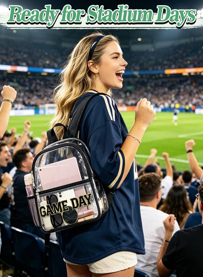 PAMASE Game Day Stadium Approved Clear Backpack - 11"L x 5"W x 12"H Small Clear Bag for Women, with Water Bottle Holder/Front Pocket, Concert Bag for 2026 Soccer Baseball Fans, Festivals, Work, Travel - Image 3