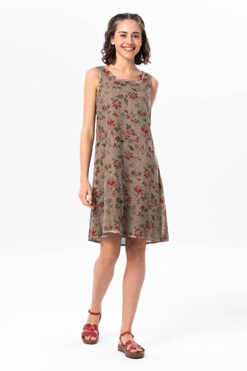 اليش شيل بيزي Sleeveless Sile Cloth Belkis Short Summer Dress Toprak Tprk