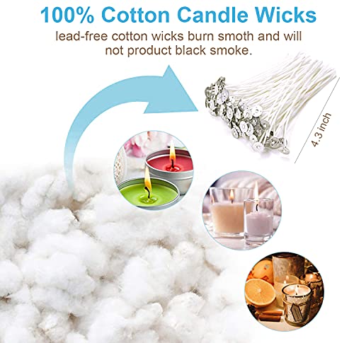 DINGPAI Candle Making Kit, DIY Candles Craft Tools,1pc Candle Make Pouring Pot,50pcs Candle Wicks, 50pcs Candle Wicks Sticker and 2pcs 3-Hole Candle Wicks Holder - Image 4