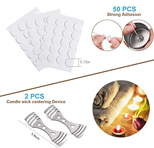 DINGPAI Candle Making Kit, DIY Candles Craft Tools,1pc Candle Make Pouring Pot,50pcs Candle Wicks, 50pcs Candle Wicks Sticker and 2pcs 3-Hole Candle Wicks Holder - Image 3