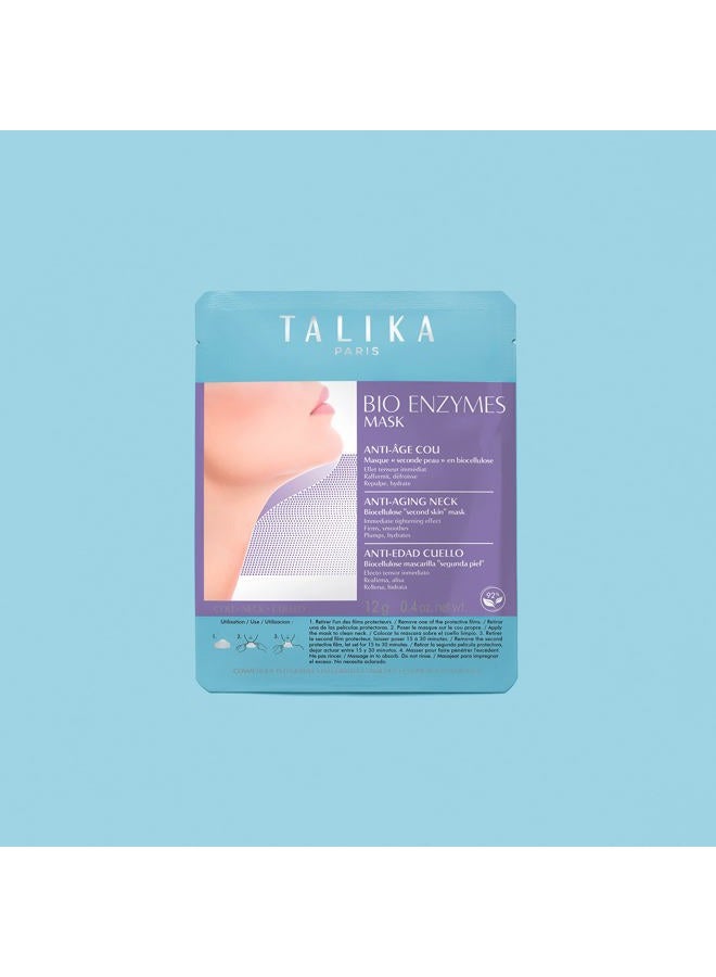 Talika قناع إنزيمات حيوية للرقبة - قناع للرقبة مضاد للتجاعيد - قناع مرطب للرقبة من البيوكيلوز - تأثير الجلد الثاني - 12غ - Image 2