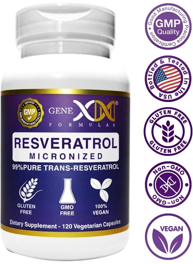 Genex Formulas - Genex Formulas Trans Resveratrol 1000mg Serving 99% Pure Micronized Pharmaceutical Grade Trans-Resveratrol + Bioperine Extract - Image 1