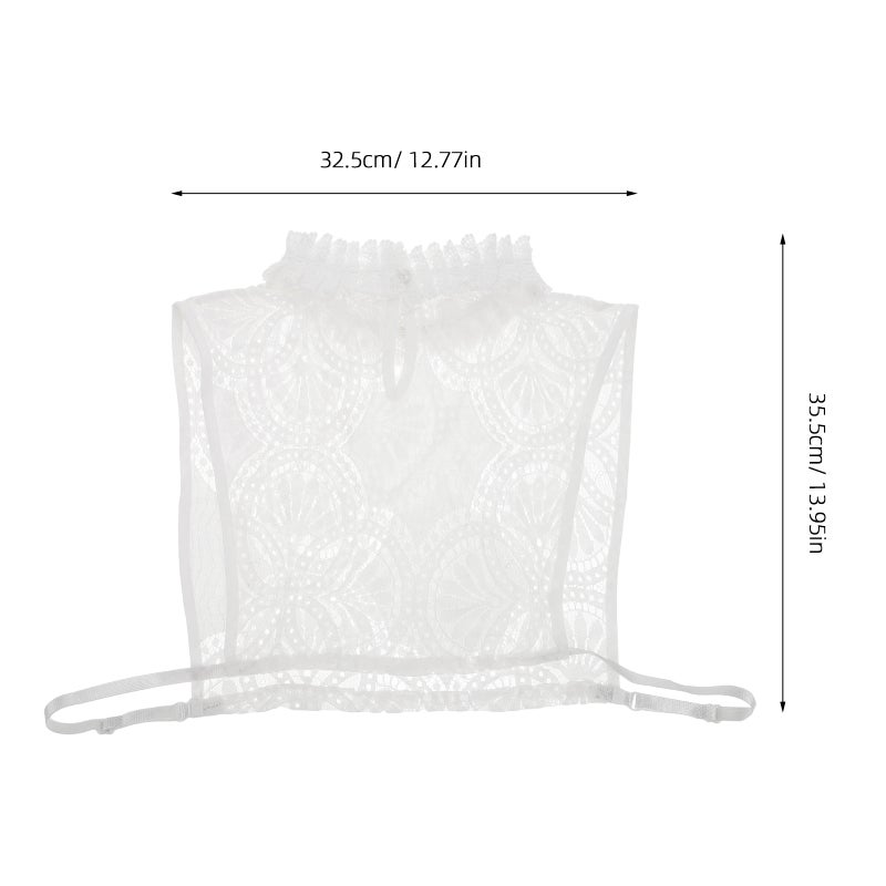 White Playful Fake Collar Petal Shirt Fake Collar Shirt Flower Fake Collar Faux False Collar White Collared Shirt Women Cotton Cute Shirt False Shirt Collar - Image 3