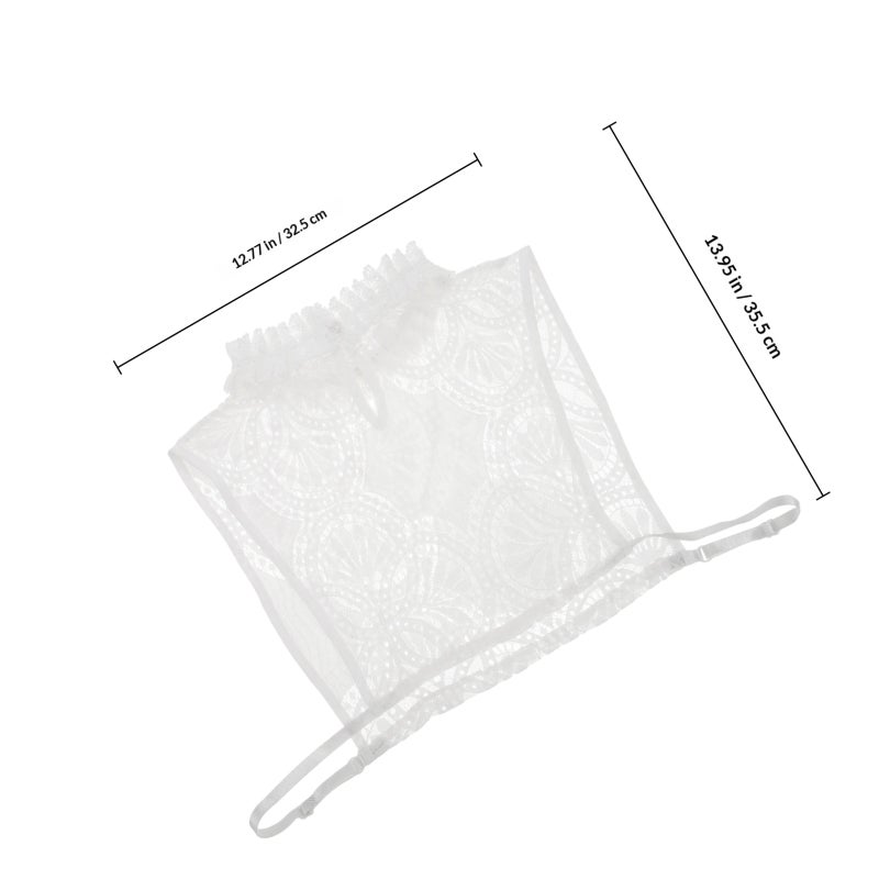 White Playful Fake Collar Petal Shirt Fake Collar Shirt Flower Fake Collar Faux False Collar White Collared Shirt Women Cotton Cute Shirt False Shirt Collar - Image 2