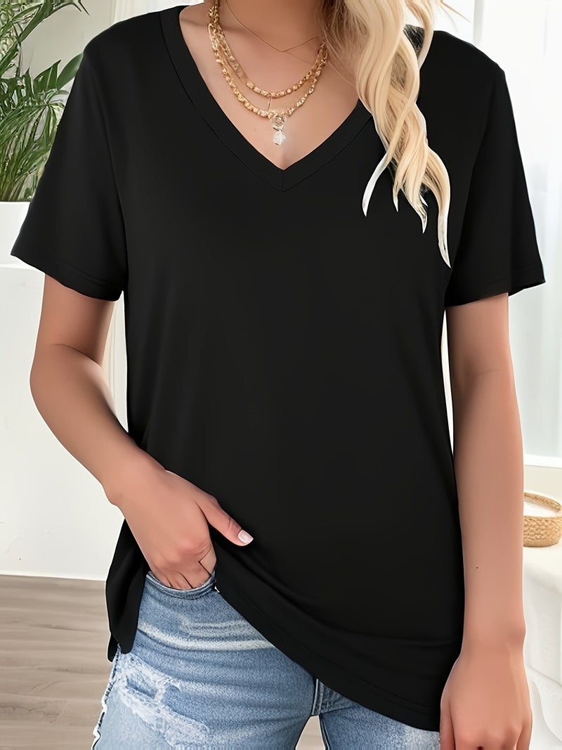 Women'S 2025 Summer Independent Station Casual Short-Sleeved V-Neck Women'S T-Shirt - Image 4