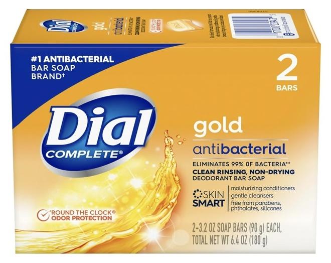 Dial صابون مزيل العرق الذهبي المضاد للبكتيريا، عبوتان، الوزن الصافي الإجمالي 6.4 أونصة - Image 1