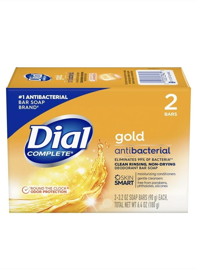 Dial Gold Antibacterial Deodorant Soap, 2 Pack, Total Net Wt 6.4 oz - Image 1