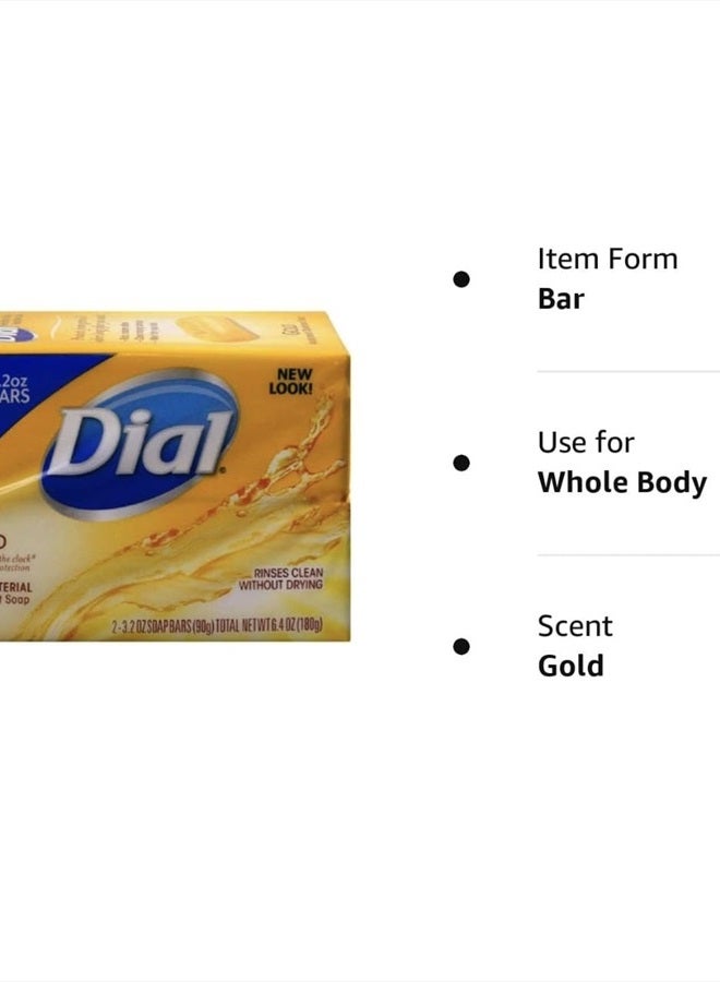 Dial Gold Antibacterial Deodorant Soap, 2 Pack, Total Net Wt 6.4 oz - Image 4