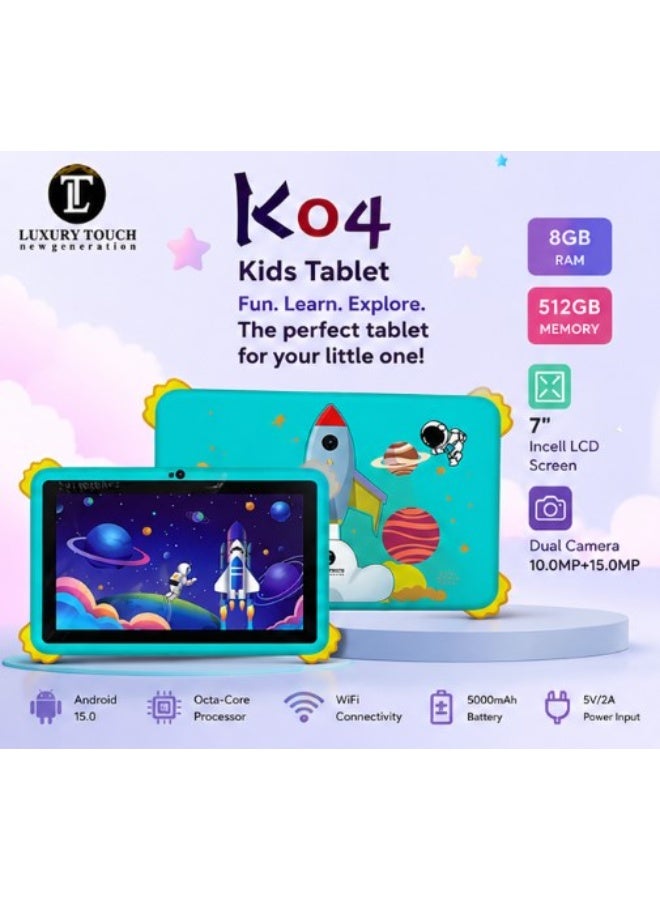 Luxury Touch K04 Kids Tablet Android 15.0 7 Inch Display Octa Core 512GB Storage 8GB RAM 5000mAh WiFi Dual Camera Kids Learning Tablet Green - Image 3