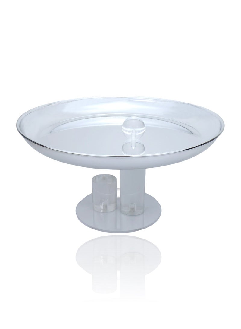 Raz حامل تقديم من الفولاذ المقاوم للصدأ بقاعدة أكريليك للكعك والحلويات والفواكه - كبير (30 × 30 × 16 سم) - Image 3